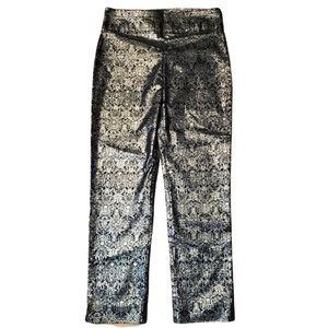 Vintage Metallic and Black Skinny Trousers Skinny Pants size 8